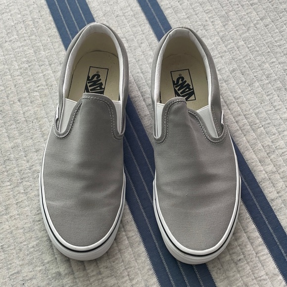 light grey vans slip ons